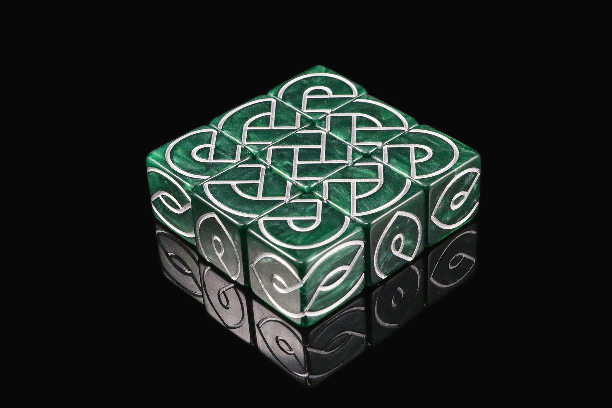 Unboxing Knot Dice from Black Oak Games, games and puzzles using custom  knotwork dice