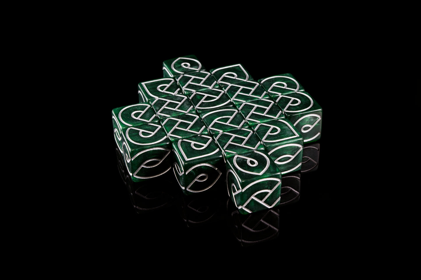 Unboxing Knot Dice from Black Oak Games, games and puzzles using custom  knotwork dice